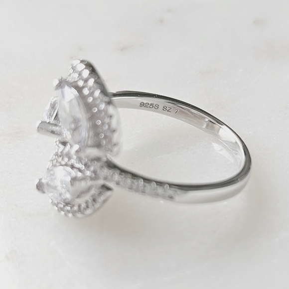 Classic Style Marquise leaf ring, solid 925 Sterling Silver Charmed Aroma - Picture 4 of 4